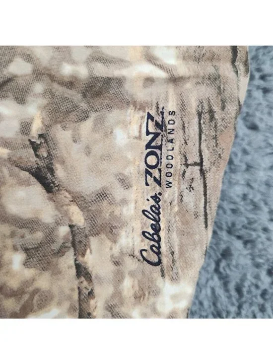 Cabela's Zonz Men's Large Regular Camo Button Up Shirt Woodlands Hunting Outdoor - Picture 10 of 12